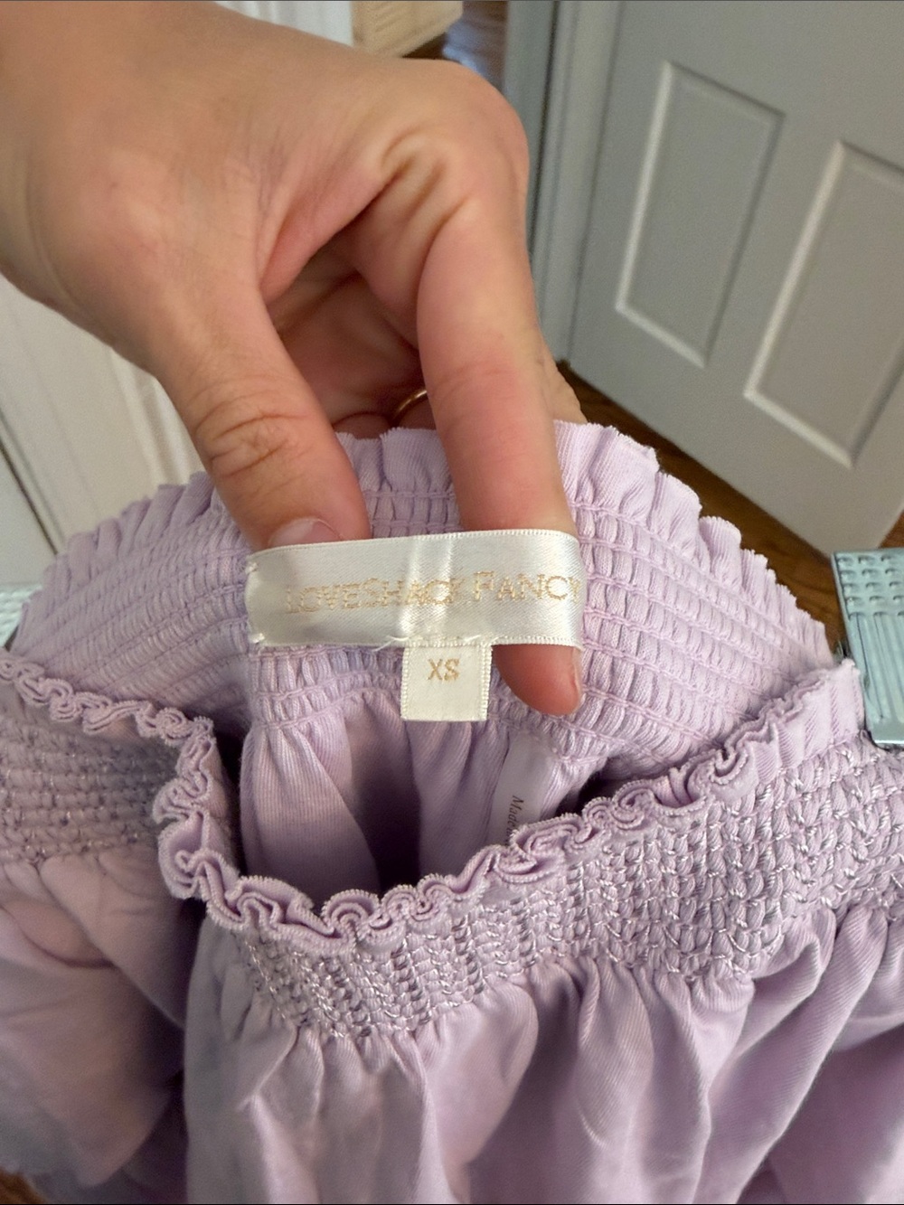 LoveShackFancy Lavender Smocked Ruffle Tank - Picture 4 of 6